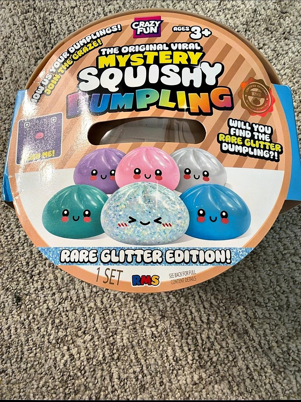 RMS 7” Mystery large Squishy Dumpling Rare Glitter Edition Rare Glitter Edition